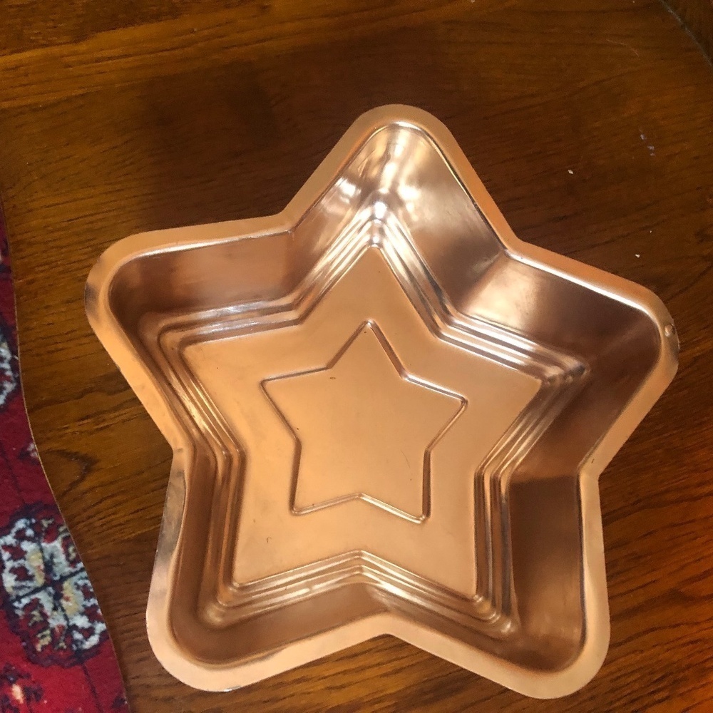 Vintage Star shaped copper mold/ jello mold/ hanging decorative copper pan- used